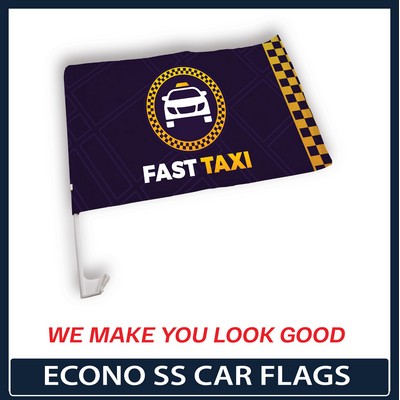 Single Sided Economic Car Flag w/ 17.7" Pole