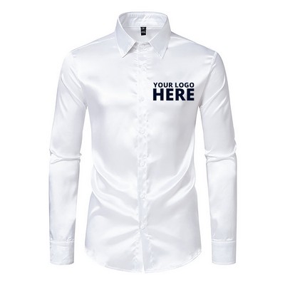 Men Solid Color Gorgeous Long Sleeve Shirt