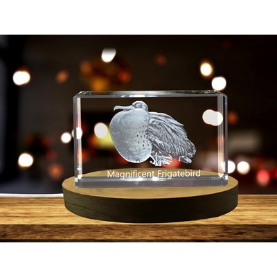 Magnificent Frigatebird 3D Engraved Crystal Trophy Award - Recognition Gift & Decor