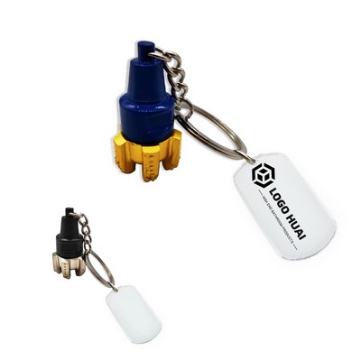 3D Drill Bit Shaped Keychain