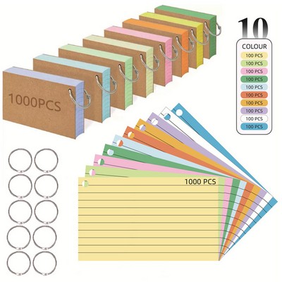100 Piece Colored Flash Cards w/Ring