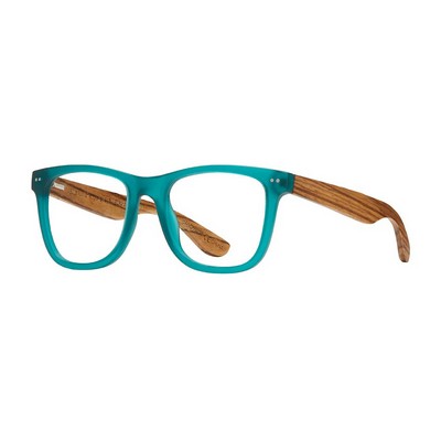 Seaglass Eco-Sustainable Matte Teal/Wood Reading Glasses