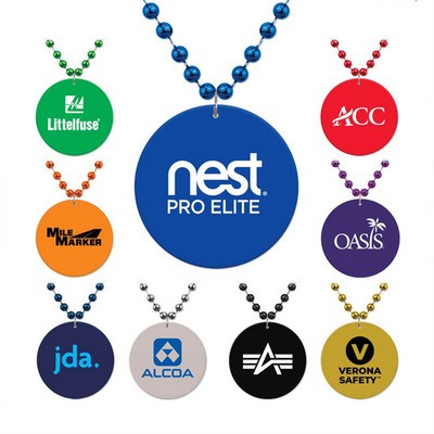 Customized Mardi Gras Beads with 2.5" Medallion