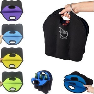 6 Pack Wine Beer Bottle Neoprene Cooler Tote Bags