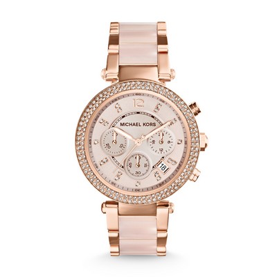 Michael Kors Ladies Parker Rose Gold-Tone Ss Watch Rose-Gold Dial