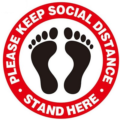 12" PVC Social Distancing Decal