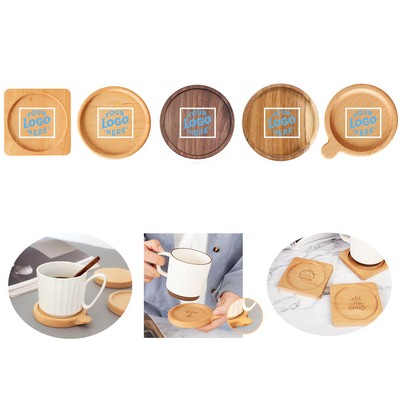 Wooden Coaster Set of 5 - Beech, Acacia, And Walnut Wood