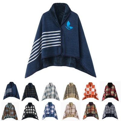 Wearable Blanket Fleece Wrap Shawl Poncho Blanket