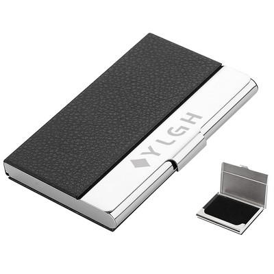 PU Leather Metal Business Card Holder