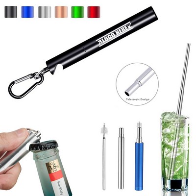 Telescope Metal Straw w/Bottle Opener