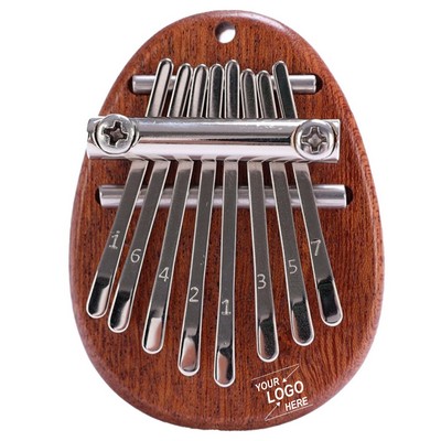 Mini Wooden Thumb Piano with Lanyard 8 Keys