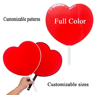 Custom Plastic Heart-Shaped Love Wedding Handheld Fans