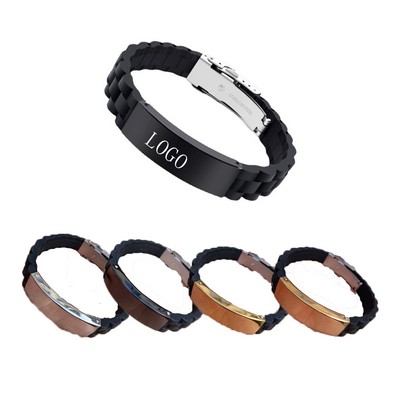 Men's Adjustable Bracelet Silicone Wrap