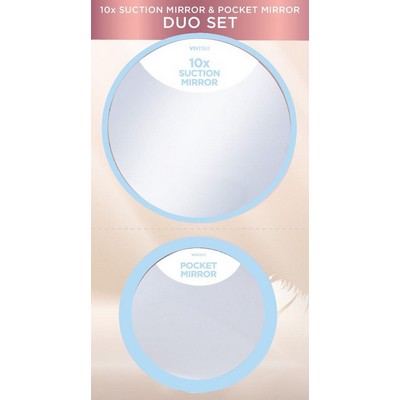 Health Beauty & Fitness Vivitar 2-Piece Suction Mirror - Navy Blue
