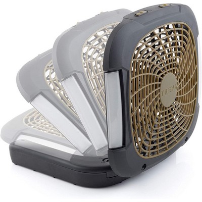 Treva 10-Inch Portable Desktop Air Circulation Battery Fan 2 Speed Compact Folding & Tilt Design