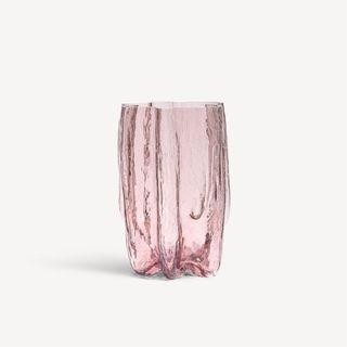 Kosta Boda Crackle Vase Xl Pink