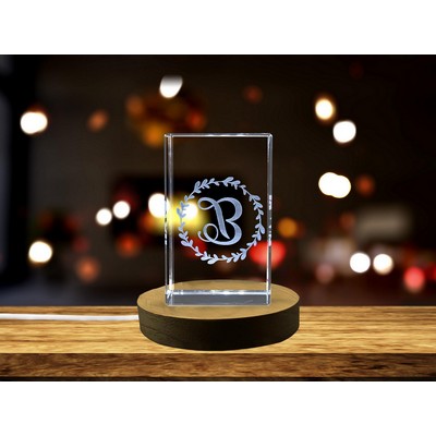 Personalized 3D Letter B Crystal Trophy Award