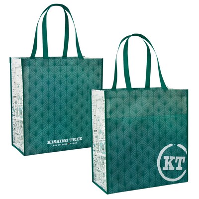 Custom Full-Color 80g PET Non-Woven Grocery Shopping Bag (14"x15"x7.7")