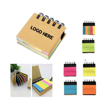 Spiral Sticky Notes Pad with Markers