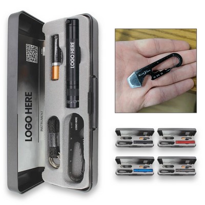 Stainless Steel and Flashlight Toolkit