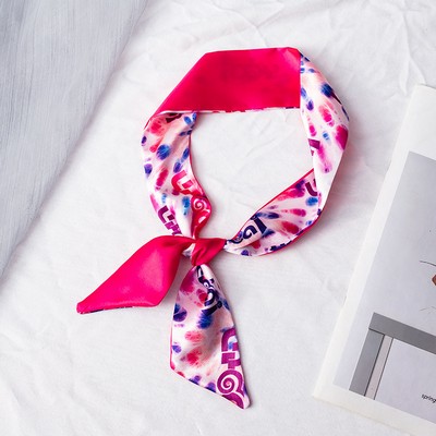 35" x 2" Full Custom Floral Neckerchief Long Hair Ribbon Neck Scarf Handbag Wrap Neck Tie #34