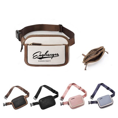 Zip Leather Fanny Pack