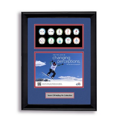 Custom Matted Lapel Pin Display Frame with Photo