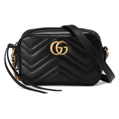 Gucci Black Mini Marmont Chain Shoulder Bag