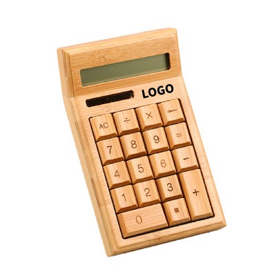 Bamboo Wooden Solar Calculator