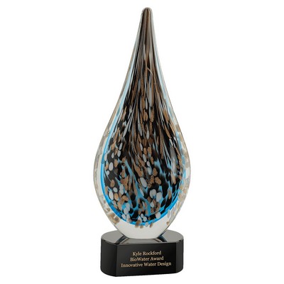 Multi Color Hollow Raindrop Art Glass