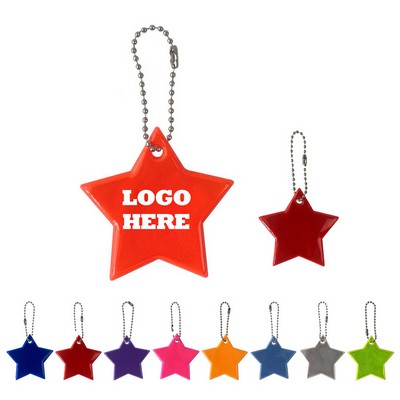 2" Custom PVC Night Riding Reflective Pendant Star Keychain