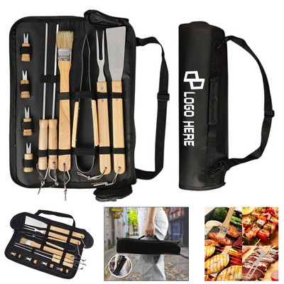 10 Pieces Barbeque Set W/ Polyester Carrying Bag