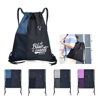 Fashionable Oxford Drawstring Backpack