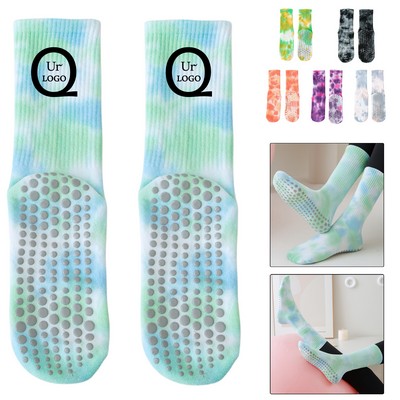 Tie-Dye Grip Yoga Crew Socks