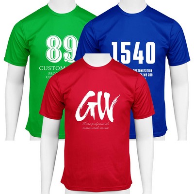 Unisex Polyester Neck Round Short Sleeve T-Shirt