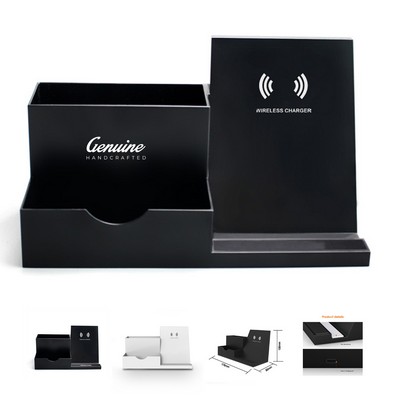 Sleek Wireless Charging Desk Organizer
