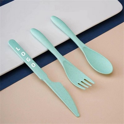 Cute Style Wheat Straw Portable Cutlery Set