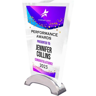 7 1/2" Personalized Glass Plaque for Awards and Trophies