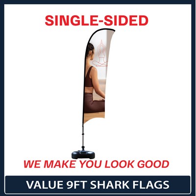Value 9' Shark Flag - Single Sided Graphic Water Base