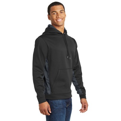Sport-Tek Sport-Wick CamoHex Fleece Colorblock Hooded Pullover.
