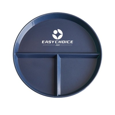 Wheat Straw & PP 3 Grids Divided Portion Meal Plate