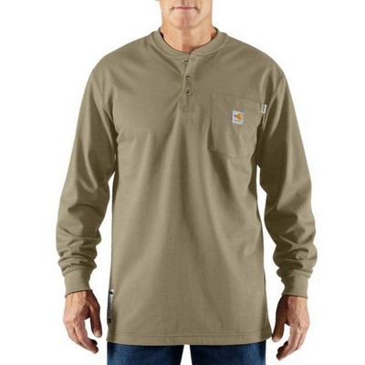 6.75 Oz. Carhartt® Flame Resistant Force Loose Fit Midweight Long-Sleeve Pocket Henley T-Shirt