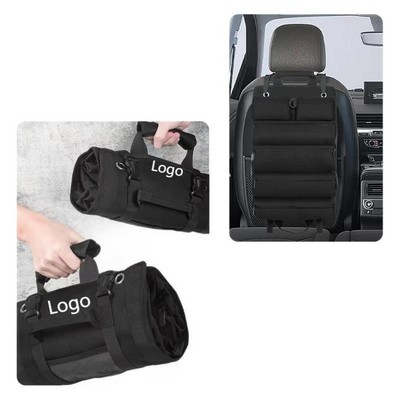 Custom Heavy Duty Oxford Cloth Tool Organizer Roll Up Tool Bag w/Detachable Tool Pouches