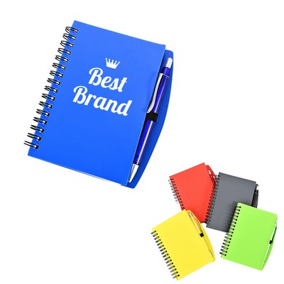 Coil Binding Writing Notebook Lined Journal With Pen