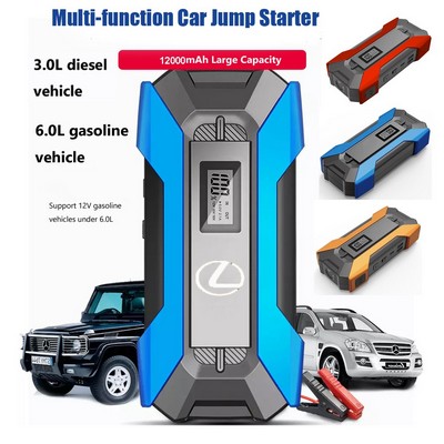 High Rate Car Jump Starter Power Bank 12V 12000mah
