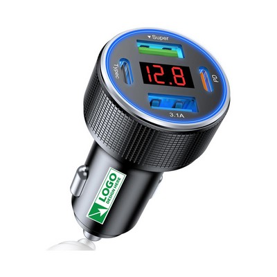 4 Port Metal USB Cigarette Lighter Adapter