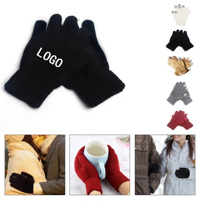 Knitted Split Finger Winter Gloves