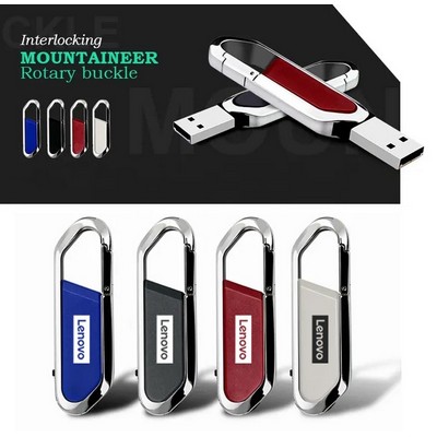 Metal Rim And Capless Carabiner USB Flash Drive 32GB