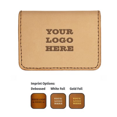 Veg Tan Leather Bifold Card Wallet