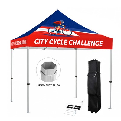 10x10' Deluxe 50mm Hex Aluminum Frame w/Dye Sublimation Canopy